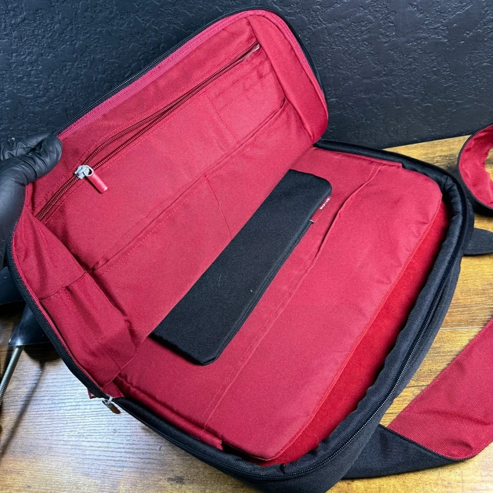 Belkin Messenger Laptop Bag Black Red Nylon Tech Briefcase Unisex OSFA‎